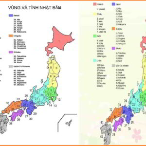 Bản đồ danh sách các tỉnh thành phố đất nước Nhật Bản (Japan)